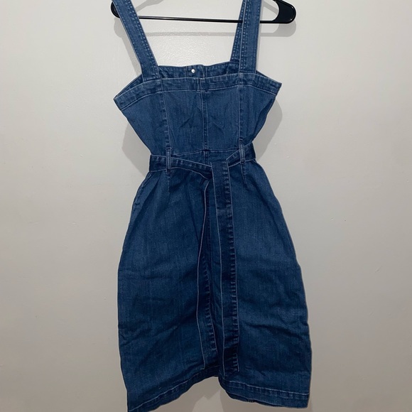 Gap denim button down dress with tie waist - Picture 2 of 4